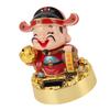 God of Wealth Figurine Solar Powered Automatic Nodding   Cai Shen Statue Decor for Home Car  