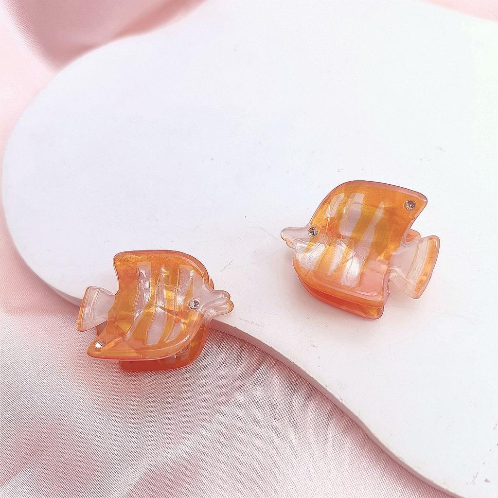 2 ks/sada Personalizované zvířecí sponky do vlasů Acetátové zvířecí sponky do vlasů Kreslená ryba Mini drápek do vlasů Doplňky do vlasů Mušle Dívky