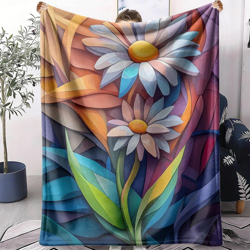 Daisy Cute Throw Soft Flannel AC Blanket Lightweight Summer Nap Throw Cozy  Blanket for Sofa Bed Travel Home