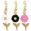 Keychain Pendant Sparkling Rhinestones Inlaid Flower Shape Key Chain with Lobster Clasp Hanging Design Keyring Backpack Accessory