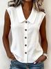 Summer Women's Sleeveless Polo Collar Cardigan Top