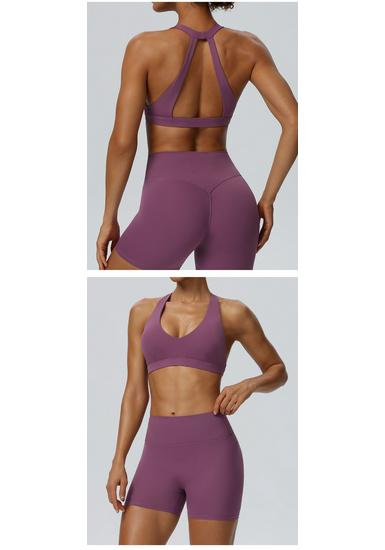 Women's Breathable Quick-Dry Halter Sports Bra with Chest Pads for Yoga and Fitness