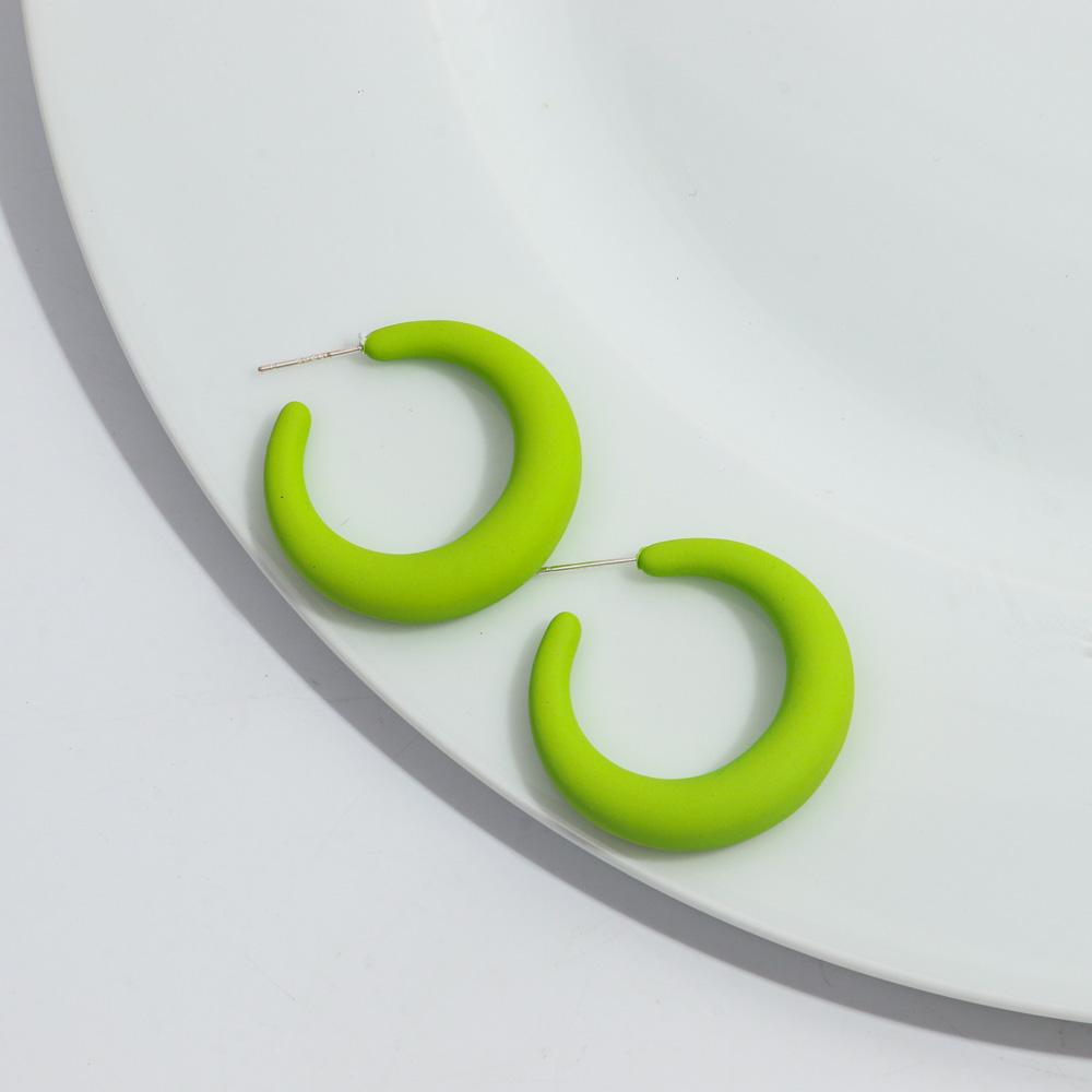 Korean Frosted Acrylic C-Shape Hoop Earrings for Women Resin Geometric Candy Color Circle Earrings 2025 Fashion Jewelry Gifts