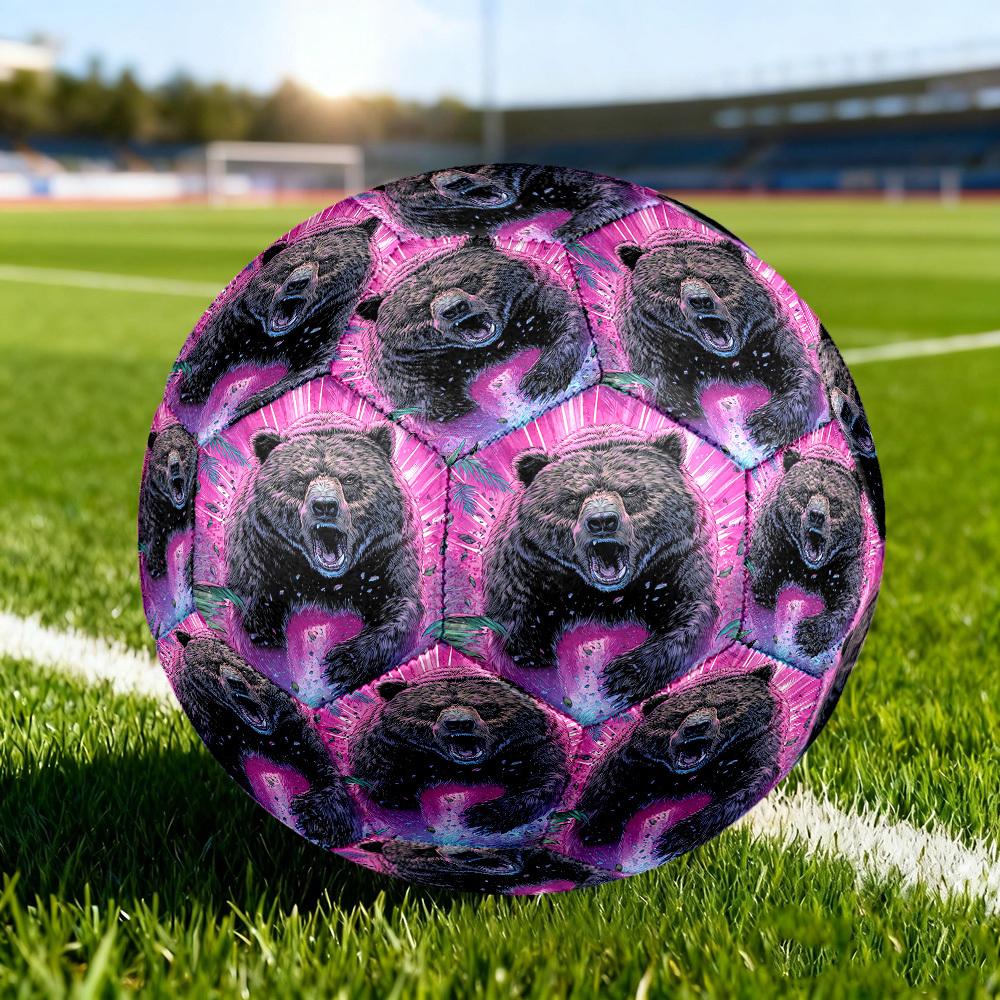 1pc Bear Wild Size 5 Soccer Ball Professional Match Training Football Indoor &Outdoor Sports Ball Lightweight Durable c65144 Size 5