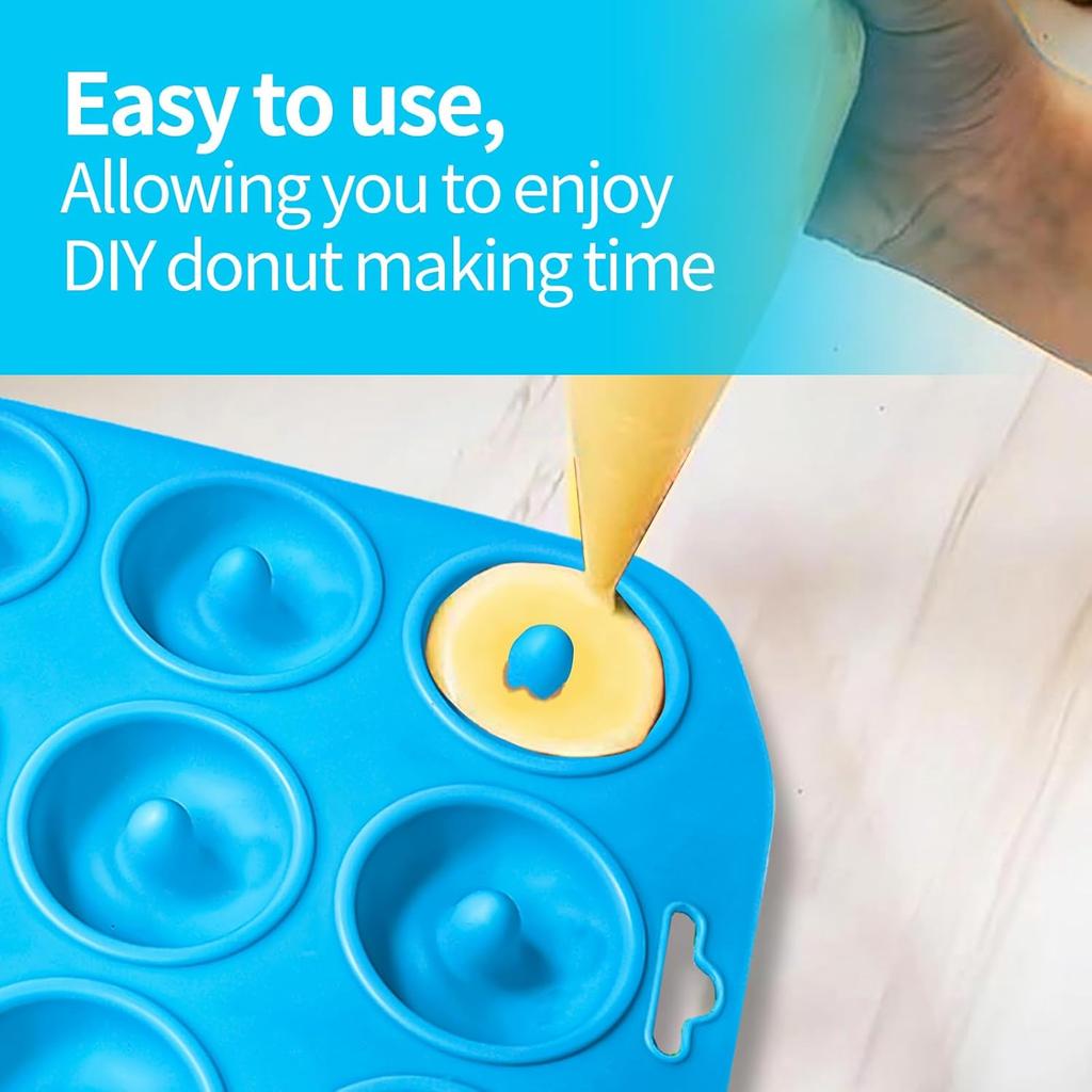Silicone Donut Pan, Bite Size Silicone Donut Molds for baking, Mini Donut Mold Heat Resistant, Mini Baking Mold for baking delicious donuts,
