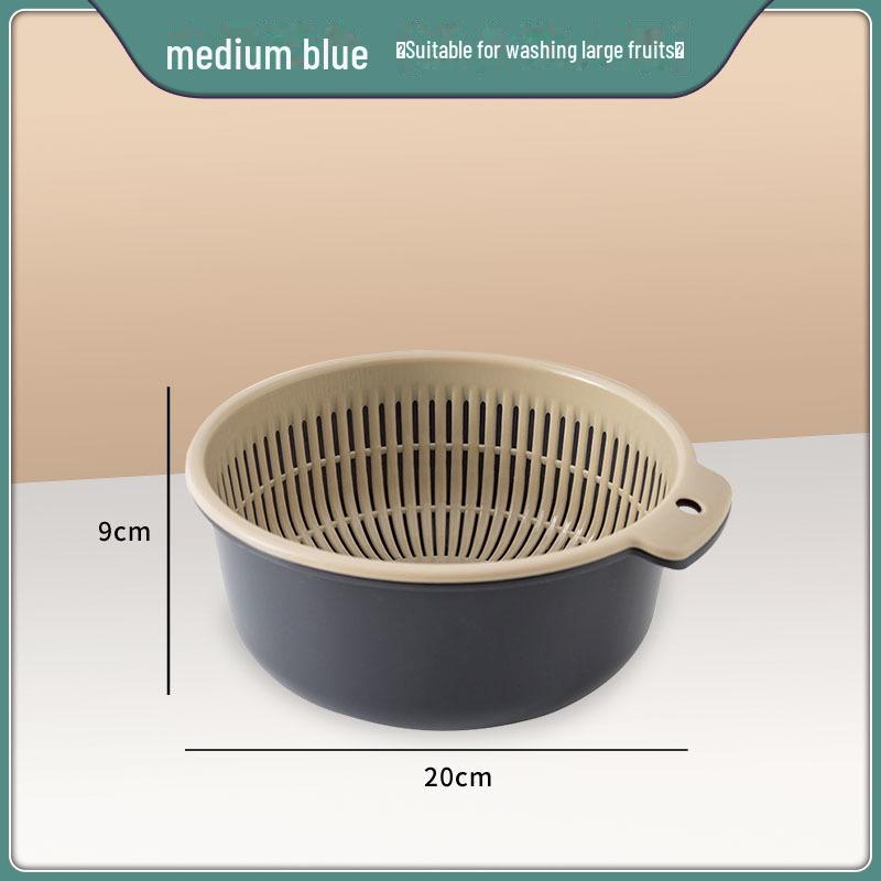 Double-Layer Plastic Drain Basket: Enlarged Kitchen Basin & Fruit Plate