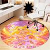 Custom Name Winx Club Printed Round Rug Carpet Chair Rug Area Rug Entryway Doormats,for Office Chair Living Room Bedroom Kitchen Room.