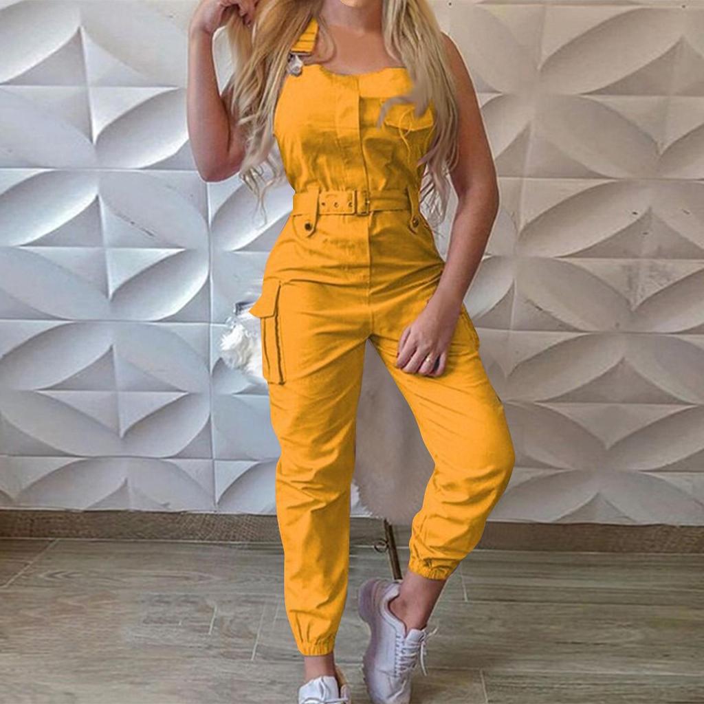 Women's Fashion  Clasp Pocket Cargo Romper