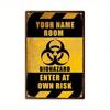 Enter At Your Own Risk Biohazard Warning Tin Sign 8x12in Hazardous Area Danger Zone Metal Wall Decor Industrial Lab Safety
