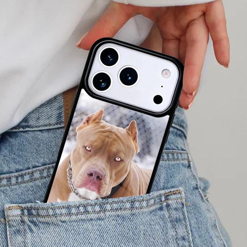 

Pit Bull Lovely Pet Dog Pitbull Phone Case for iPhone 17ProMax 12 13 14 15 16e 17 Pro Max Plus Air Cover iPhone 12 Pro