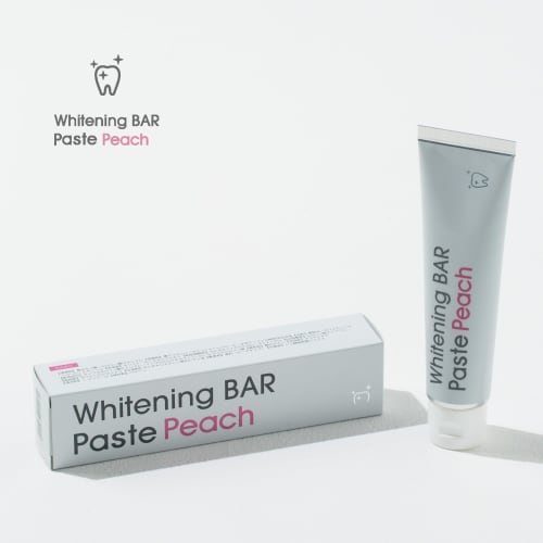 Whitening Toothpaste, Doctor-Approved, Peach Flavor, Made In Japan | WhiteningBAR Paste Peach, Fluoride-Infused, 120g