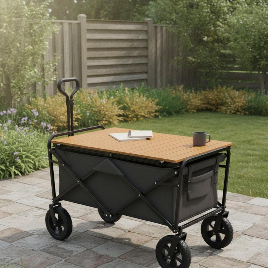 Portable Folding Camping Cart Tabletop Sturdy for Picnics, Tailgating