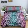 Bettbezug-Set mit Leopardenmuster, Regenbogen-Leopard, 3D-Druck, King-Size-Bett, Bettdeckenbezug für Kinder, Mädchen, Geschenke, Polyester-Bettbezug