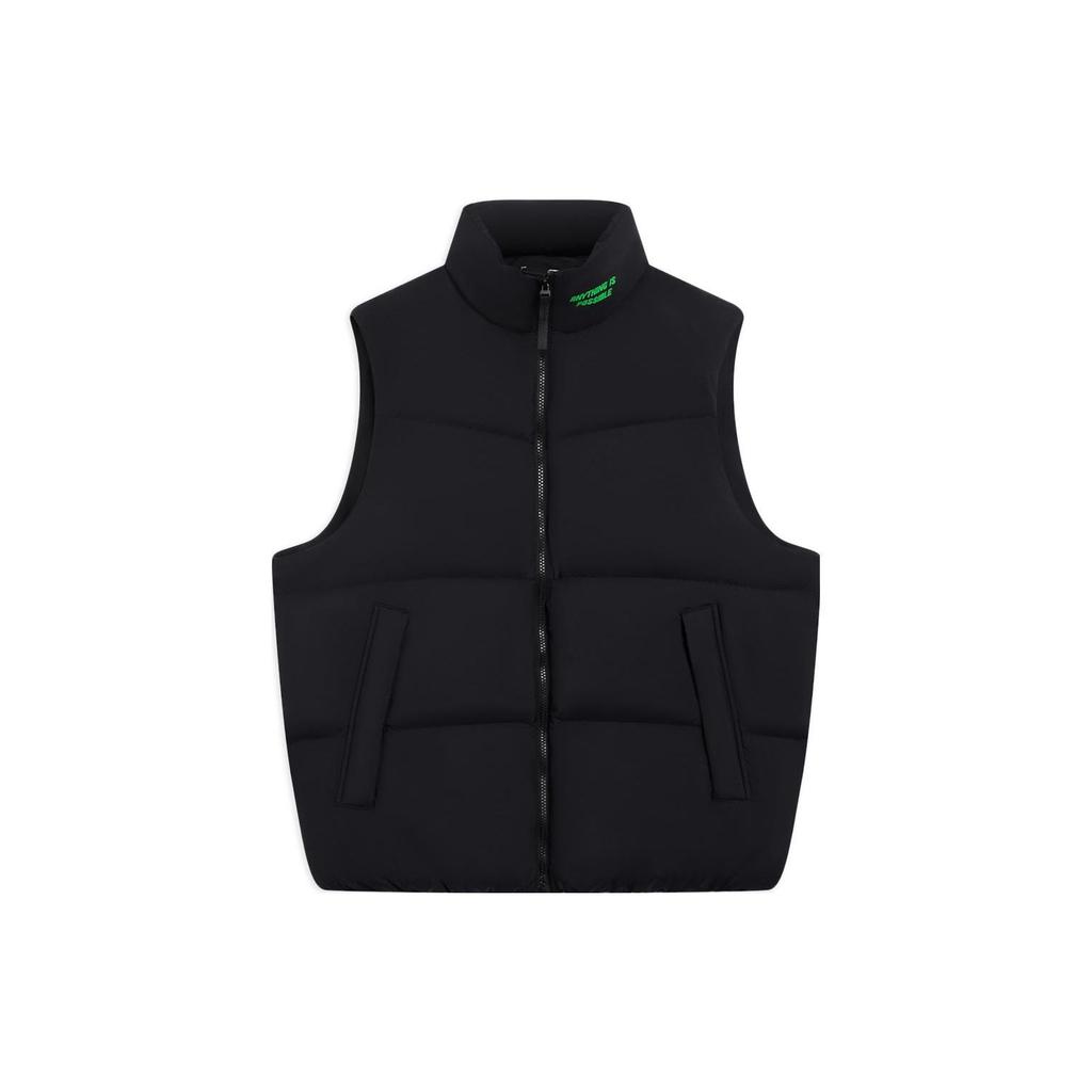 Li Ning Sports Lifestyle Series Solid Color Logo Letter Badge Zipper Sleeveless Vest Men Vests Black AMRS085-4