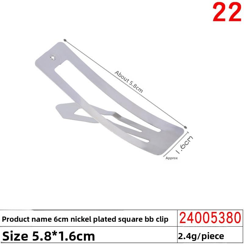 Nickel-plated Metal Water Drop BB Hair Clip AccessorySquare Hair Clip Material
