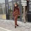 Autumn Winter Knit Sweater & Skirt Set: Women's Casual Loose Fit Two-Piece