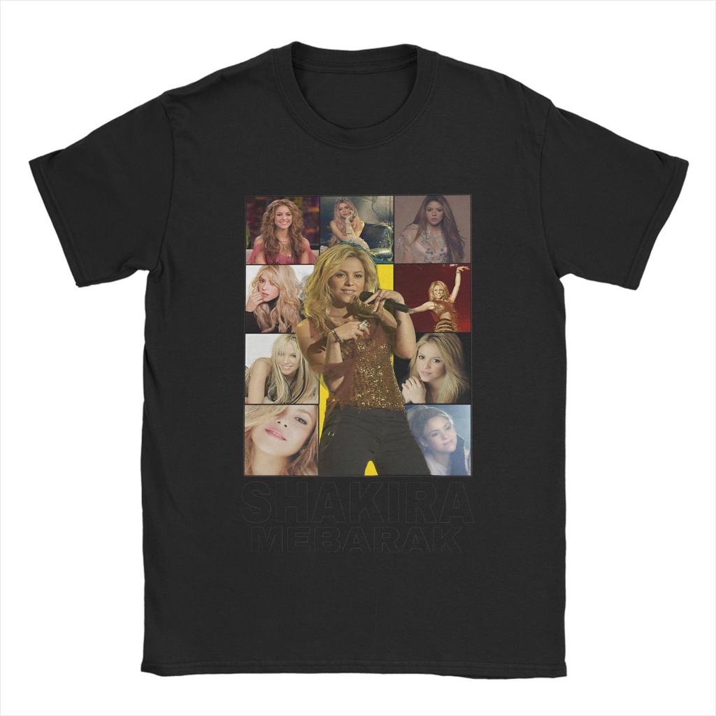 Singer Shakira T-Shirt Men  Fashion Cotton Tee Shirt Round Neck Short Sleeve T Shirts 6XL Clothing