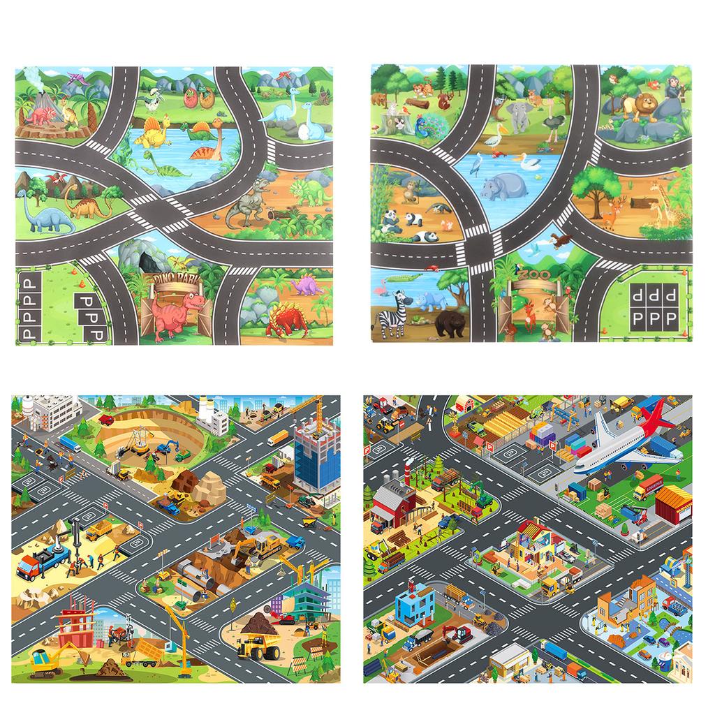 Baby Play Mat City Traffic Road Map Mat Carpet City Car Parking Lot Roadmap Traffic Signs Baby Climbing Playing Mat Game