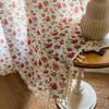 1 Plane Boho Cotton Linen Floral Short Curtain Tassel Trim Rod Pocket Cafe Curtain Kitchen Small Window Semi Blackout Bay Window Farmhouse Decor