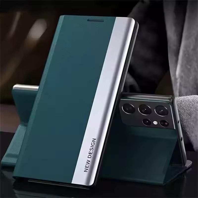 Luxusní kožené flipové pouzdro pro Samsung Galaxy S25 S24 S23 S22 S21 S20 Ultra Plus S23 S21 S24 FE Note 20 Ultra kryt se stojánkem