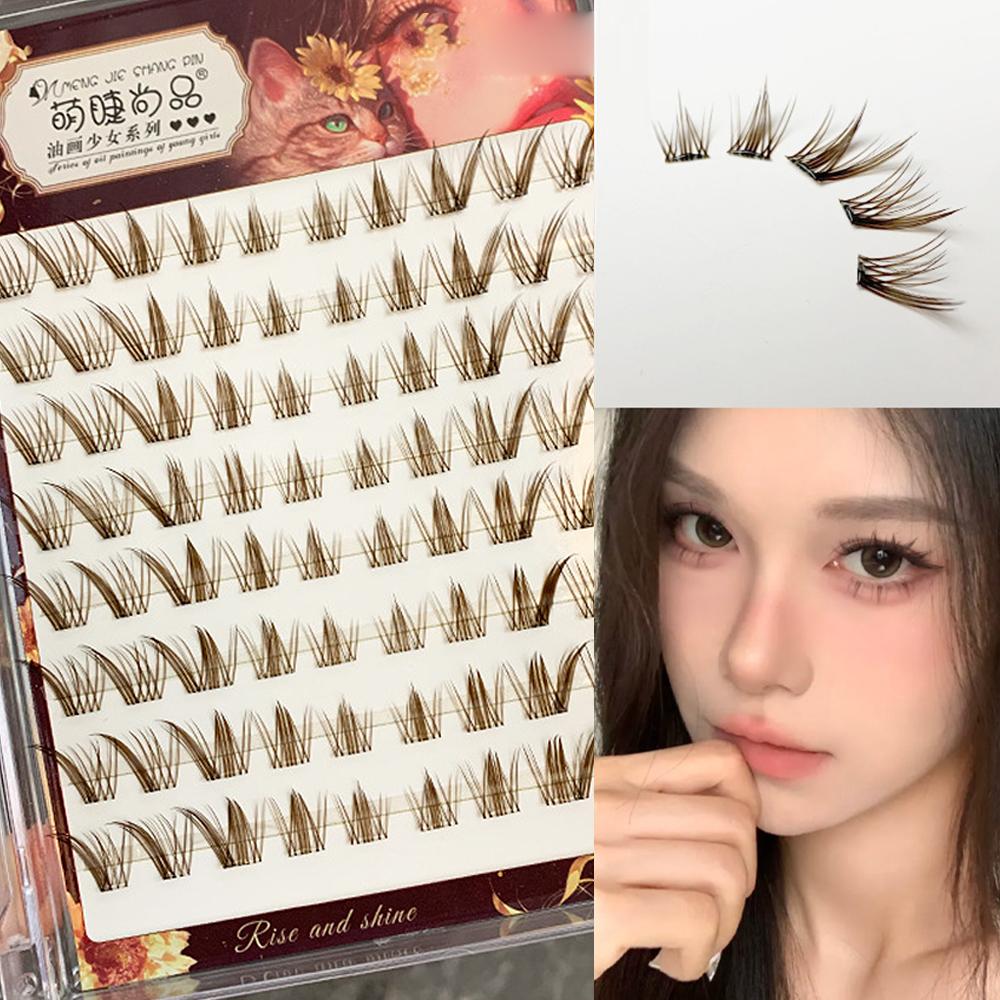 

Fox Eye Effect Glue-free False Eyelashes Press on Manga Lashes Women s Beauty Style 1