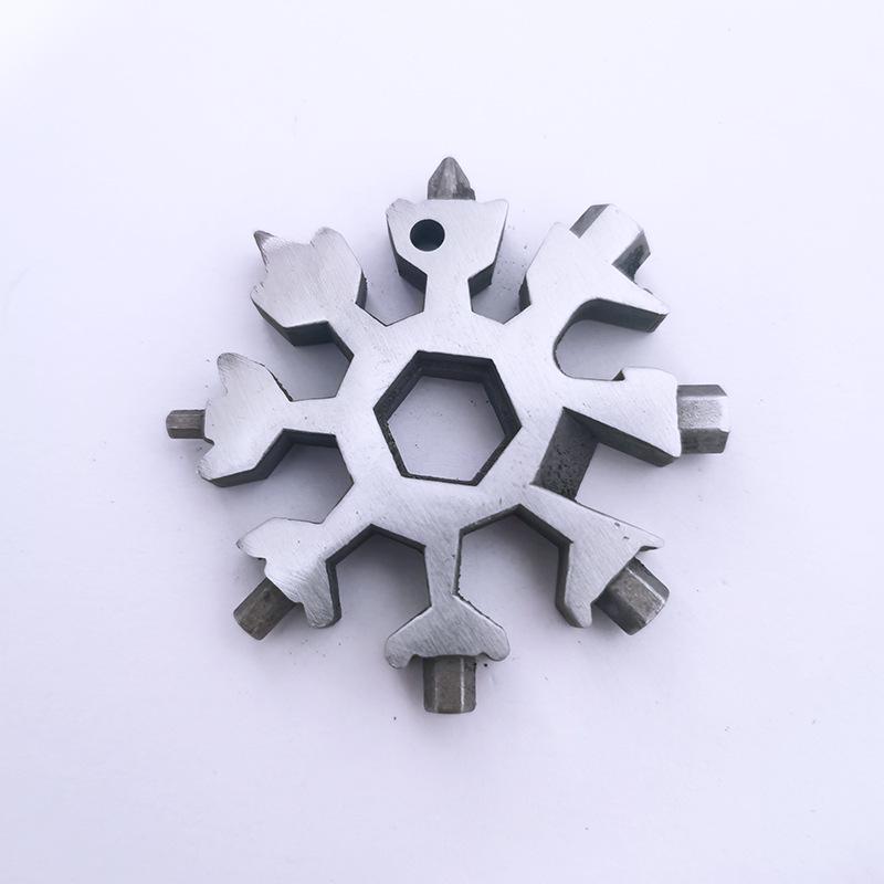 Multifunction Snowflake Wrench Keychain: Hex & Octagonal Universal Outdoor Tool