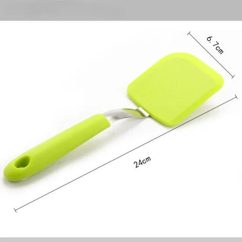 Food Grade Silicone Frying Fish Spatula Cooking Tools Stainless Steel Handle Silicone Frying Spatula Kitchen Tool