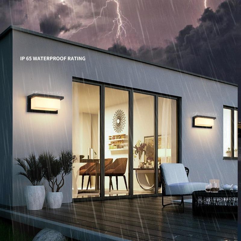 Minimalist Modern Square Wall Light 25W LED IP65 Waterproof Flush Mount Sconce for Living Room Bedroom Household Lighting