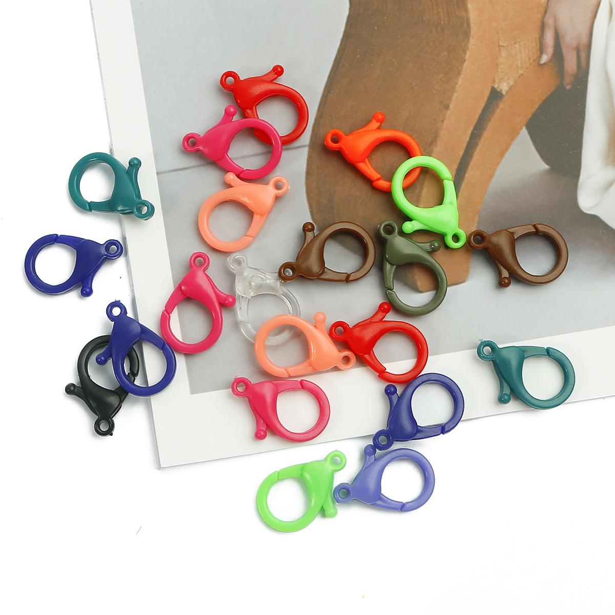 

10 шт. пластиковый брелок для ключей красочные крючки клипсы карабин ручной работы аксессуары для изготовления ювелирных изделий 17×25mm