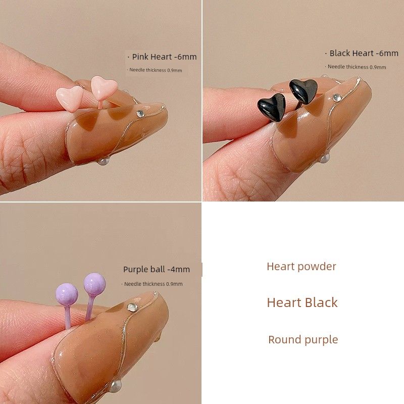 

Color Bio-Ceramic Ear Studs Simple, Sweet and Cute Ceramic Ear Studs Female Earrings Sleep No Need to Take off All-Ceramic Ear Bar Light cloud 3-piece set