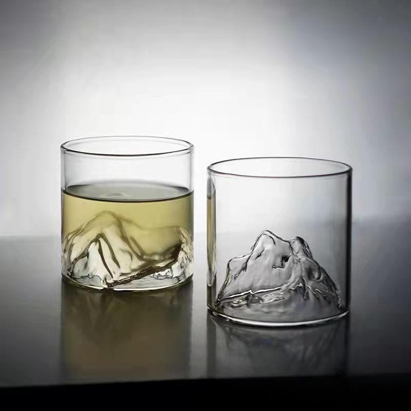 Japanese style whiskey glass tea cup mountain cup transparent heat-resistant glass tea cup red wine glass