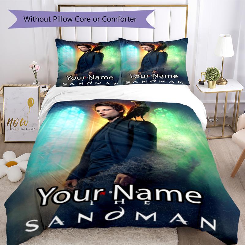 3pcs Custom Name Sandman Bedding Set Duvet Cover Closure Includes 1 Duvet Cover & 2 Pillowcases, Soft and Comfortable for All Seasons.