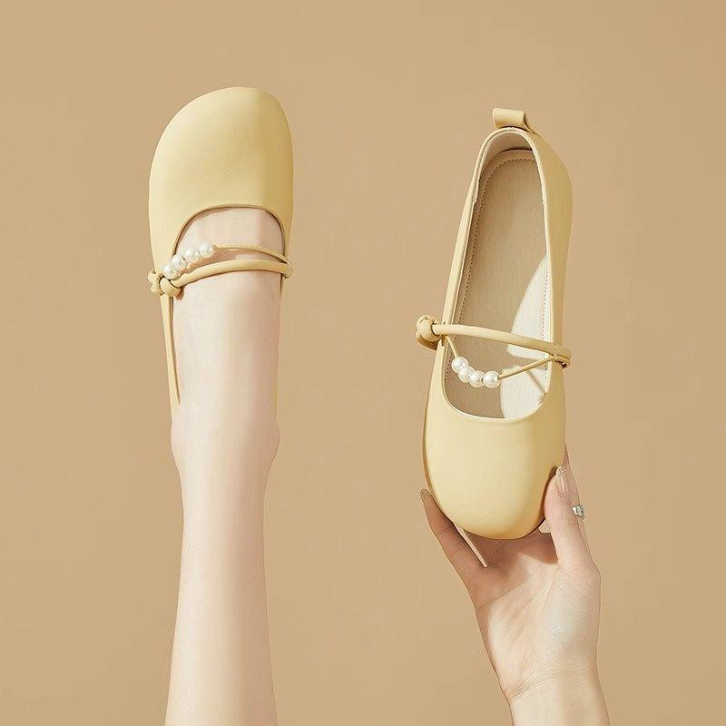 Mary Jane small leather shoes with cheongsam horse dress women's new flat soft-soled single shoes one pedal