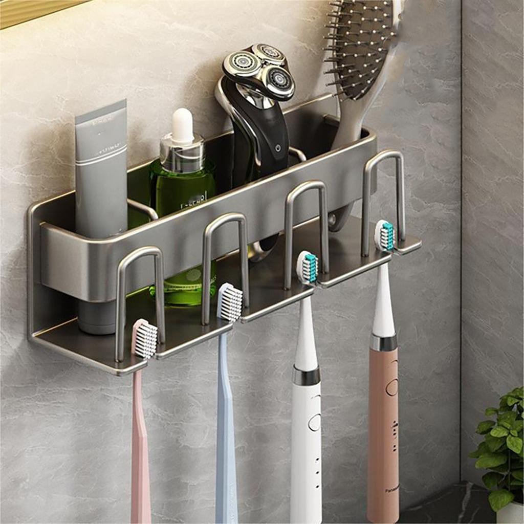 Diş Fırçası Standı Raf Düzenleyici Elektrikli Diş Fırçası Duvara Monte Tutucu Delmesiz Yer Tasarrufu Banyo Aksesuarları