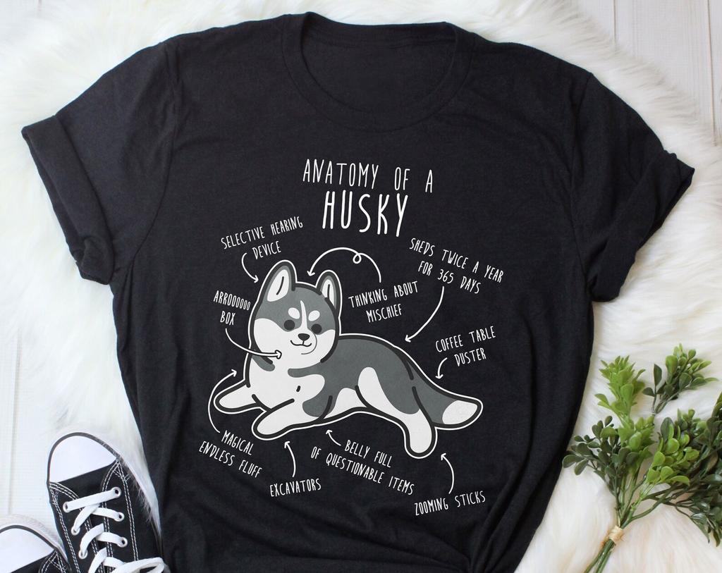 Lustiges Husky-Shirt, , Geschenk für Hundeliebhaber, Süßes Graues Husky-T-Shirt, Husky-Liebhaber T-Shirt, Haustier-T-Shirt, Wolf Oberteile, Pelziges Fandom, Mama, Papa