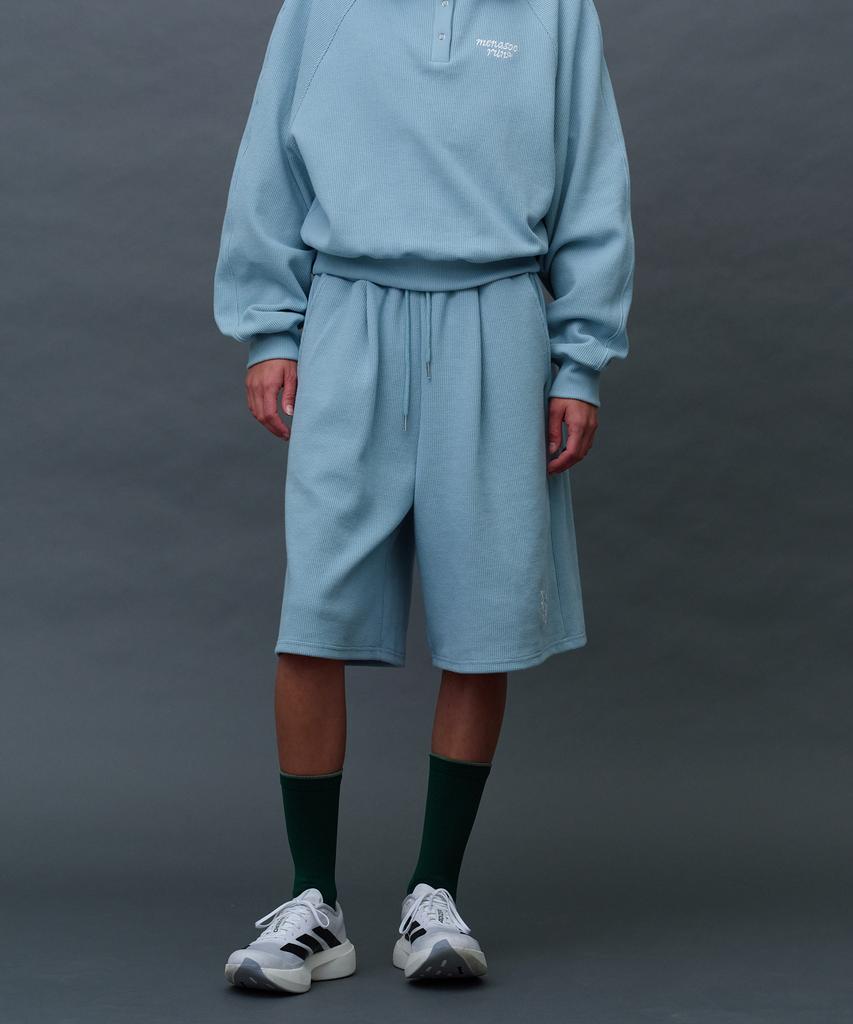 Minasu Waffle Sweat Training Bermuda Pants_Skyblue