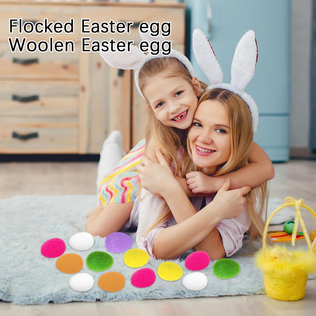 24 Easter Eggs, Wool Easter Eggs, Filled With Foam Stuffing