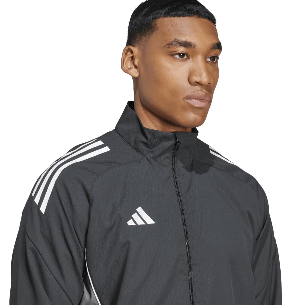 Adidas Tiro 25 Competition Presentation Soccer Grey Size Small Men's Jacket, JSK22, Black/Team (IW0418),