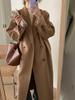 Women's Hepburn Style Korean Pink Wool Coat - Mid-Length, Autumn/Winter 2025 Collection, Petite Fit, High-End Feel