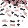 Glitter Graduation Confetti 2026 Rose Gold Graduation Decorations Grad Cap Star Congrats Grad Table Scatter for Grad Party Decorations 2026