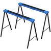 2-Piece set sawhorse, craftsman stand, load capacity up to 250 kg, metal, blue