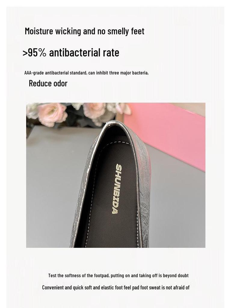 2025 Autumn Silver Rhinestone Pointed Toe Low-Cut Women's Shoes - 5CM Hidden Heel, Comfortable Fit