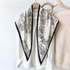 1116 Black Cashew Flower Big Triangle Scarf Women's Summer Atmosphere Bag Head Scarf Decoration Personalized Silk Scarf Fart Curtain Wholesale
