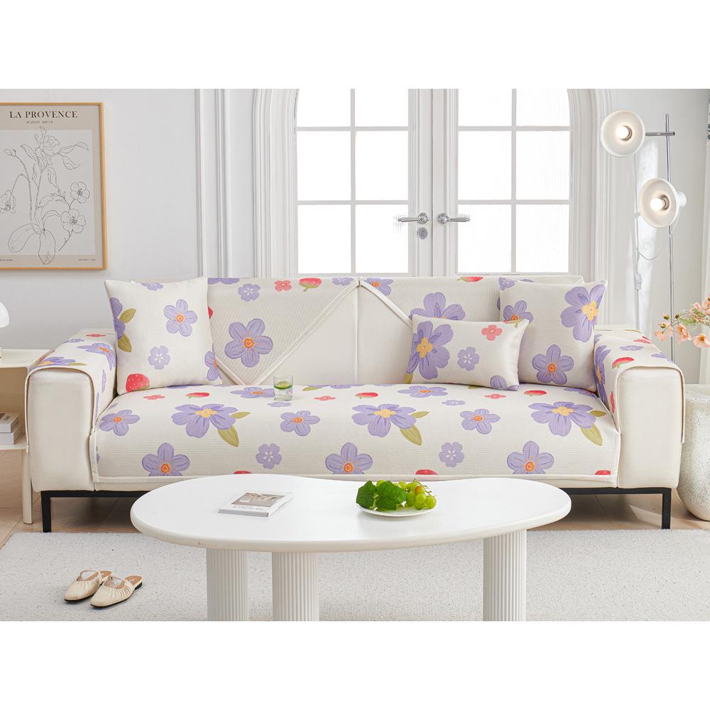 Summer Sofa Cushion New  Summer Ice Silk Mat Seat Cushion Non-Slip Leather Sofa Cover Cover Cloth Ice Cushion