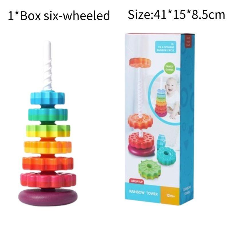 

Colorful Plastic Rainbow Stacking Tower Toy For Toddlers Ages 1-2 Educational Fun Six Layers