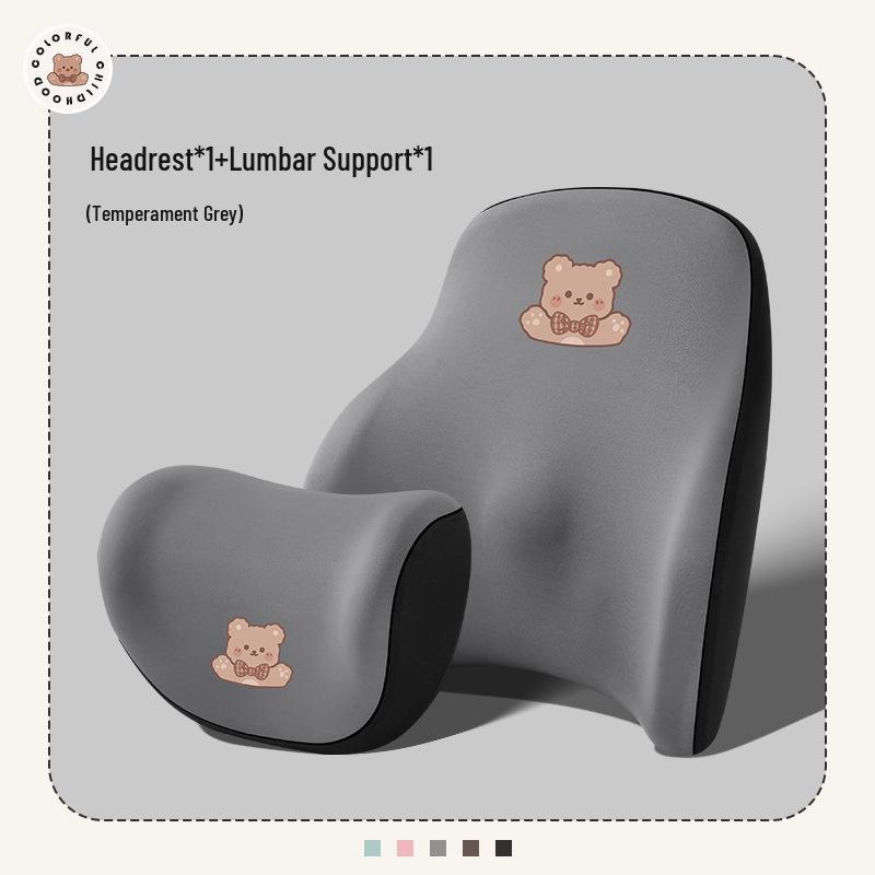 Cute Car Seat Neck and Lumbar Support Pillow