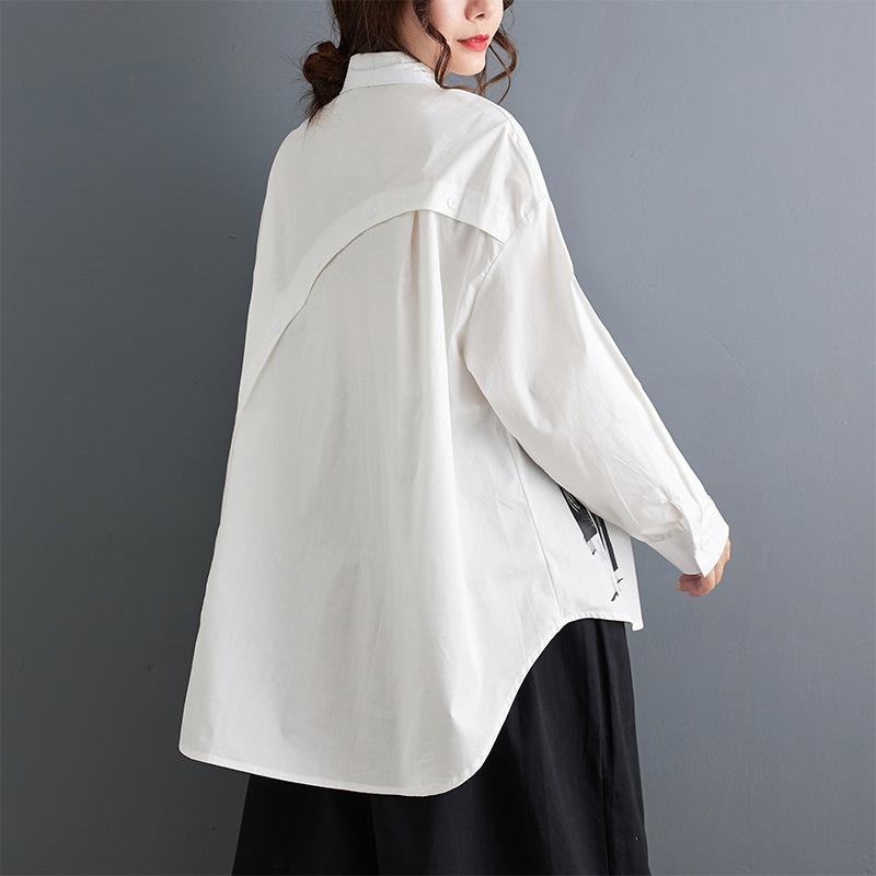 DIMANAF 2024 Plus Size New Spring.Style Blouse Vintage Retro Design Short Sleeve Casual Shirt Women Loose Shirt Geometric Print Half Sleeves Shirt