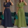 Vår Ny Dammode Casual Elegant Temperament Kort Topp Långa Byxor Set Tvådelat Outfit
