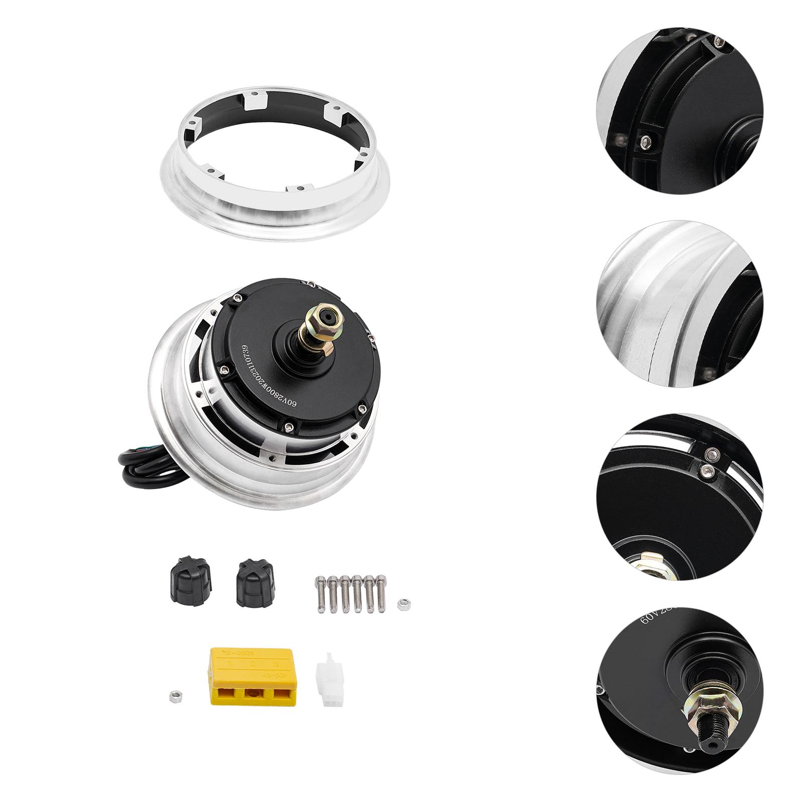 

60 В 2800 Вт бесщеточный мотор E-Bike Hub Wheel для переднего и заднего привода электроскутера 11 дюймов серебряный