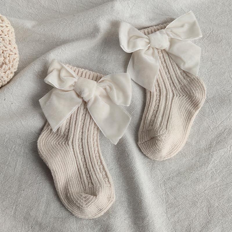 

Winter Baby Socks Boy Girl Newborn Autumn Big Bow Socks Children Mid-tube Warm Cotton Socks Toddler Infant Accessories Clothes 0-1 Years (S)